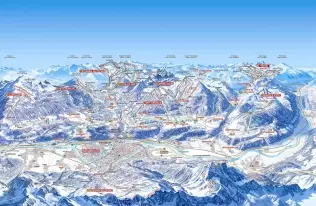 Mapa tras narciarskich wokół Innsbrucka