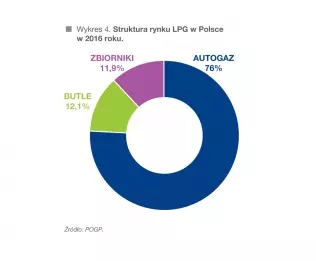 Struktura sprzedaży LPG na polskim rynku w 2016 r.