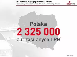 Liczba samochodów napędzanych autogazem w Polsce