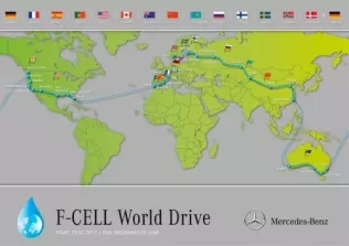 Klasa B F-CELL World Drive - trasa przejazdu, na której niestety brak Polski