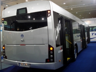 Autobus Solcity SM12 w wersji LNG był prezentowany na wielu imprezach targowych