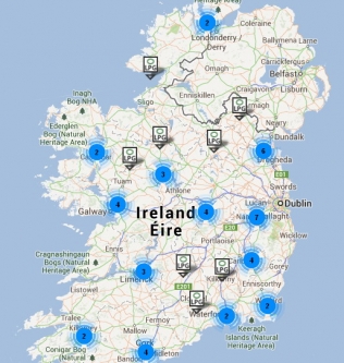 Mapa stacji LPG w Irlandii