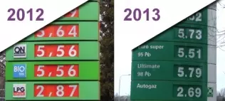 Cena LPG w styczniu 2012 i rok później