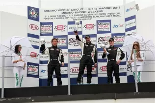 Triumfatorzy pierwszego wyścigu Green Hybrid Cup w Misano