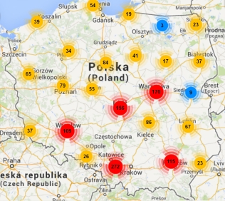 Mapa warsztatów LPG w Polsce