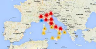 Mapa stacji LPG we Włoszech