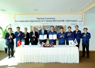 Podpisanie MoU miedzy MAN Diesel and Turbo i Hyundai Heavy Industries Engine and Machinery Division w sprawie budowy okrętowych silników LPG