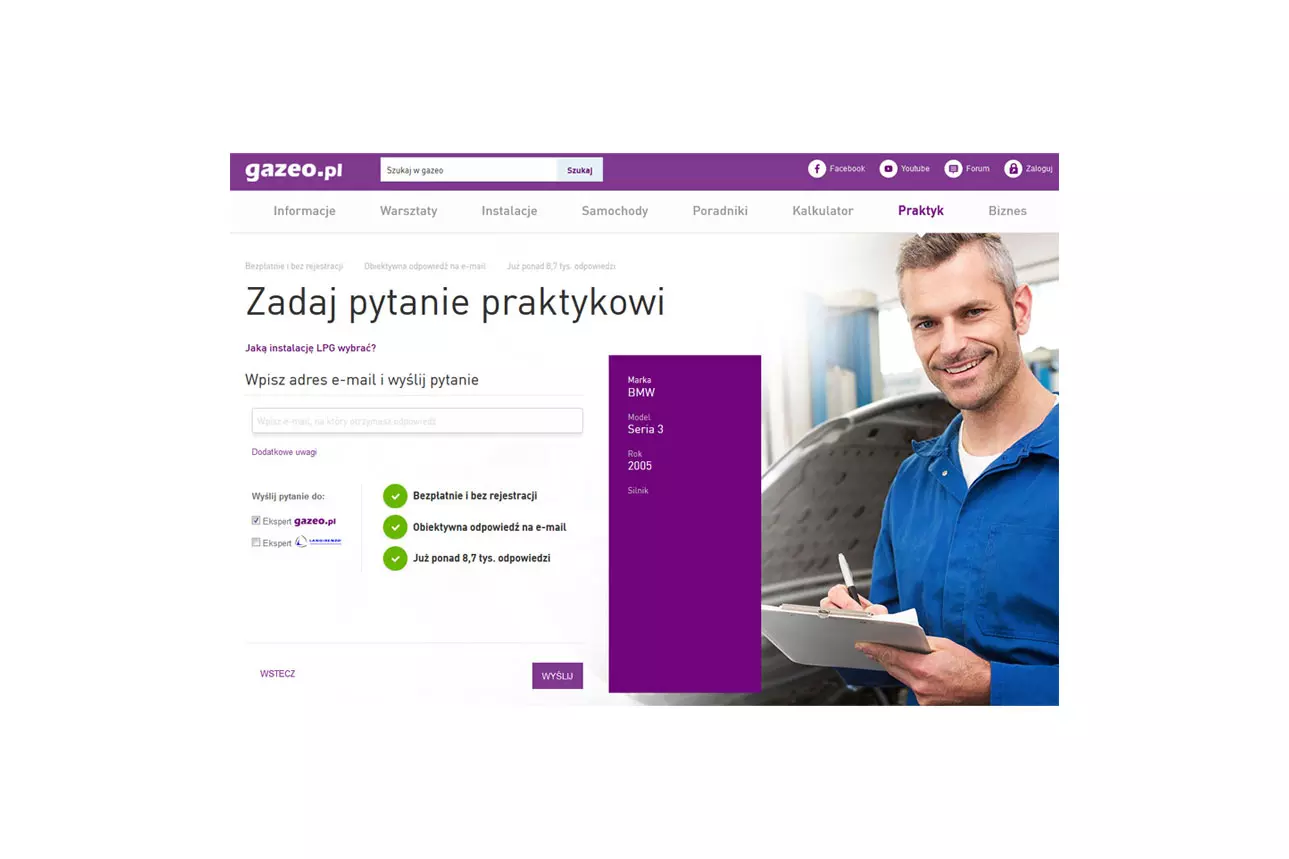 Praktyk gazeo.pl ze wspomaganiem LANDI RENZO