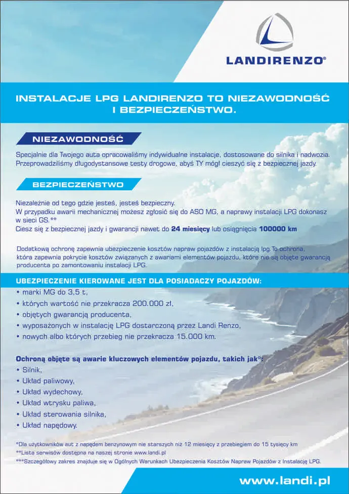 Podstawowe informacje o&nbsp;ubezpieczeniu koszt&oacute;w napraw dla samochod&oacute;w MG HS i&nbsp;MG ZS z&nbsp;instalacjami LPG Landirenzo