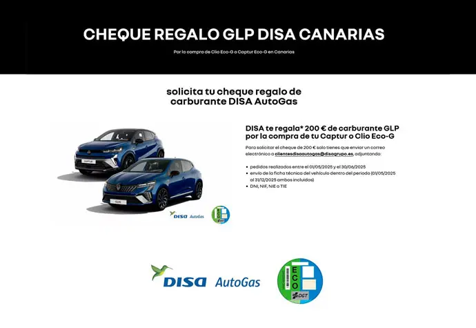 Informacja o&nbsp;promocji na samochody LPG z&nbsp;Grupy Renault na stronie hiszpańskiego oddziału Renault