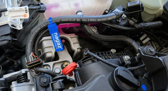 Część niskociśnieniowa instalacji gazowej STAG 500 Go w&nbsp;Hyundaiu Konie Hybrid 1.6 GDI (G4LE)